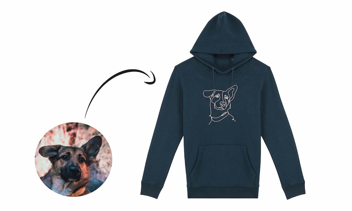 Individuell besticker Hoodie Hunde Motiv