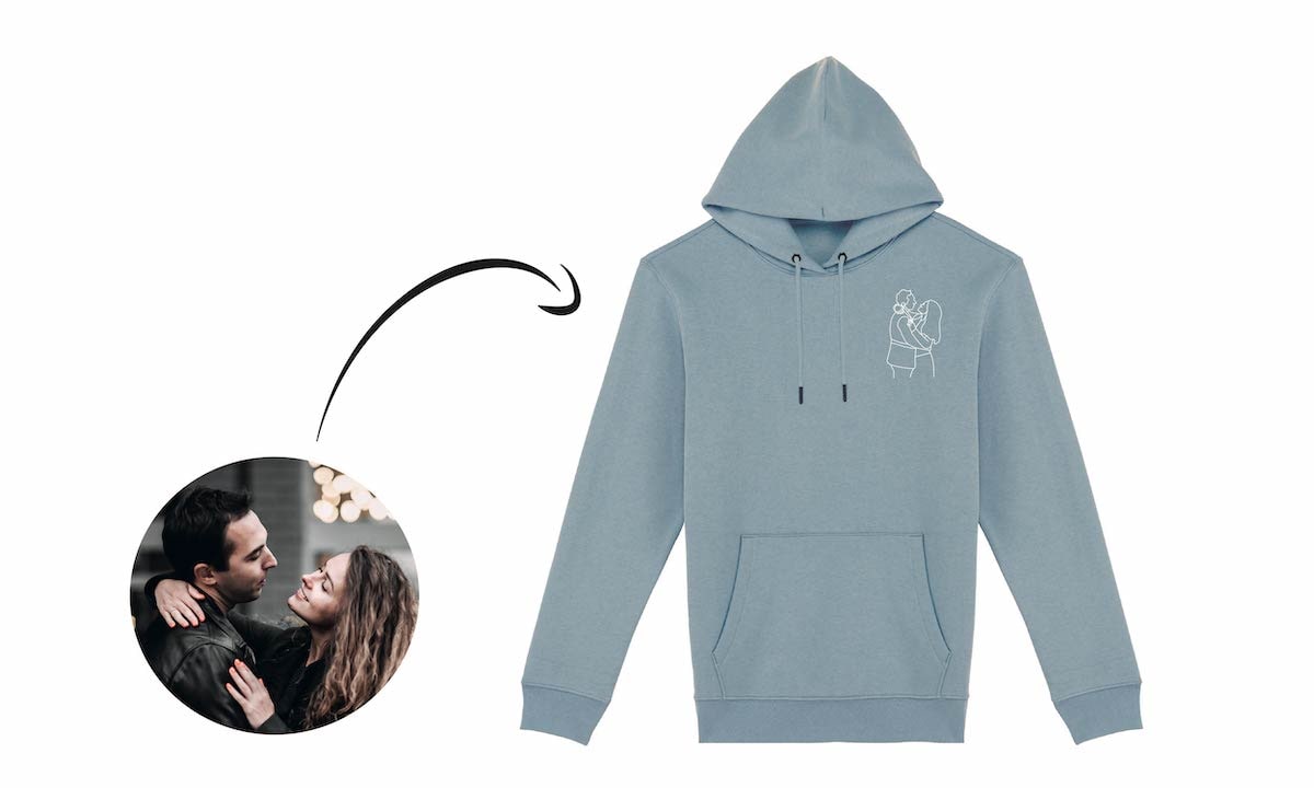 Individuell besticker Couple Hoodie