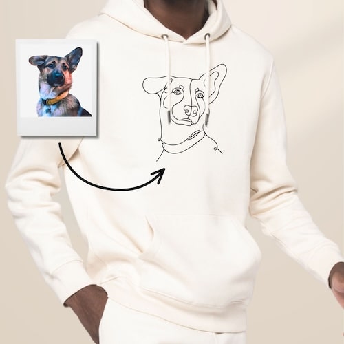 Felpa personalizzata ricamata in Line Art
